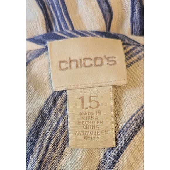 Chico's Gaucho Striped Jumpsuit Size 1.5 US 10 Medium Navy And White - Picture 3 of 8